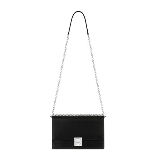 Givenchy/紀(jì)梵希 20  4G系列 女士黑色中號(hào)小牛皮翻蓋4G磁扣銀色鏈條單肩斜挎包BB50J1B15S-001
