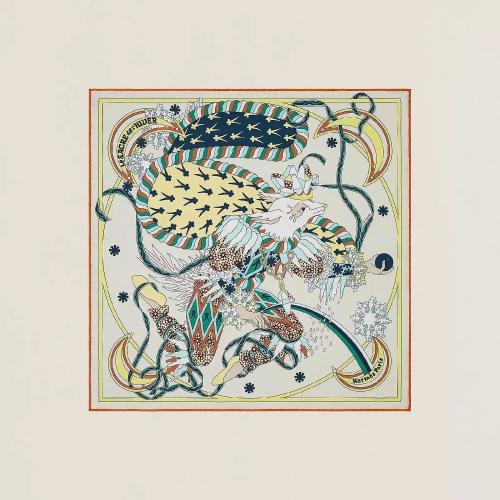  HERMES愛馬仕 22年秋冬 女士 披肩 Gavroche 45 Le Sacre de l%26s;Hiver H893925S 01