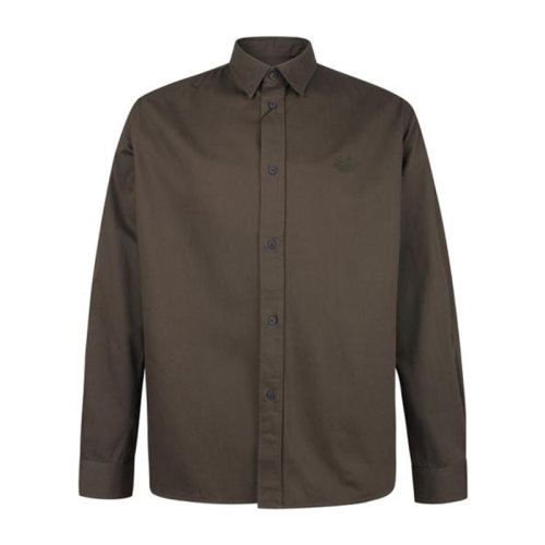 KENZO/高田賢三  凱卓男裝 小虎頭圖案 男士棉質(zhì)時(shí)尚百搭方領(lǐng)長袖襯衫 FA65CH4001LE.51