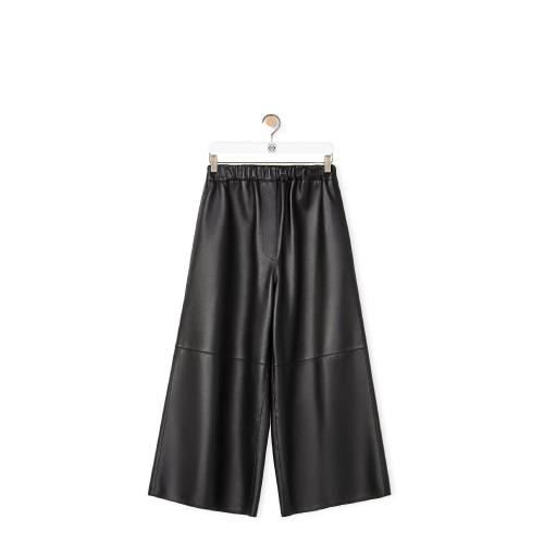  LOEWE羅意威 22年秋冬 女士 休閑褲 Cropped elasticated trousers in nappa S862Y54L01-1100