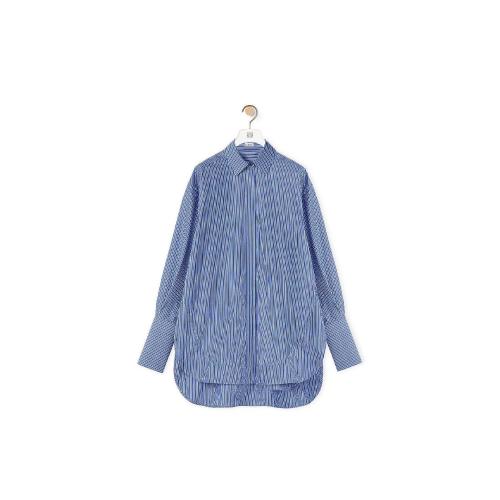  LOEWE羅意威 22年秋冬 女士 長袖襯衫 Striped long shirt in cotton S359Y05X35-5102