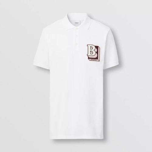  BURBERRY 22年秋冬 男士 字母圖案珠地網(wǎng)眼布棉質(zhì)寬松 Polo 衫 80575731