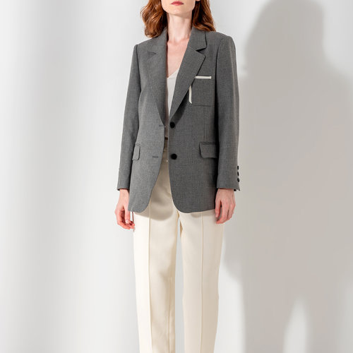 GeleiStory/GeleiStory縱橫四海系列新款氣質(zhì)通勤日常職業(yè)休閑單排扣顯瘦西服外套女羊毛西服