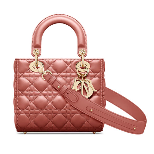 DIOR/迪奧 23新款 lady系列 女士小號(hào)鐵銹色小羊皮藤格紋絎縫細(xì)節(jié)搭配徽章調(diào)節(jié)寬肩帶拉鏈開合單肩手提包M0538ONGE_M48M