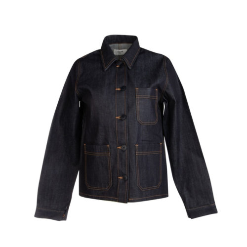 CELINE/賽琳  思琳女裝  女士深藍(lán)色棉質(zhì)經(jīng)典時(shí)尚百搭秋冬夾克 2Q114787D.07IA