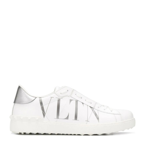 Valentino/華倫天奴 男士白色皮革經(jīng)典字母徽標(biāo)印花鉚釘裝飾休閑鞋運動鞋小白鞋平底鞋單鞋男鞋 WY2S0830-PST-2C0