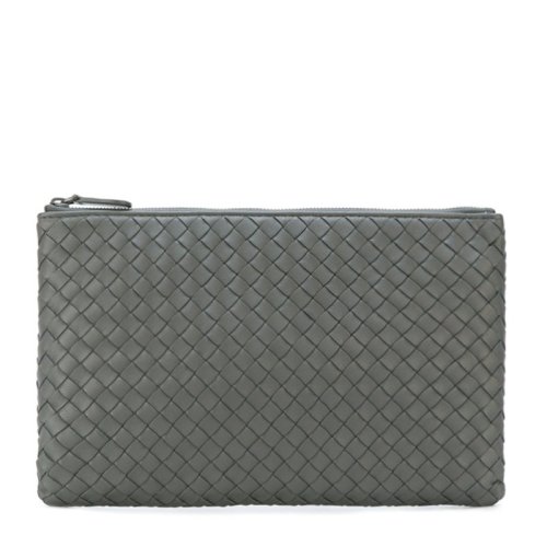 BOTTEGA VENETA 葆蝶家 男士灰色牛皮編織手拿包