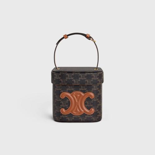  CELINE賽琳思琳 22年秋冬 女士 手提包 BOX中號(hào)TRIOMPHE標(biāo)識(shí)印花牛皮革手袋 199252EIN.04LU