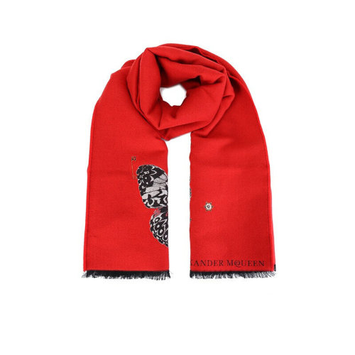 Alexander McQueen/亞歷山大麥昆 時(shí)尚蝴蝶骷髏頭 女士圍巾/披肩圍巾 HC0640