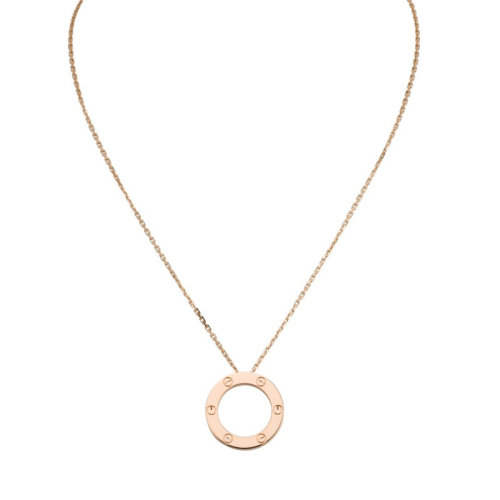 CARTIER/卡地亞 經(jīng)典LOVE18K金玫瑰金項鏈 B7014400