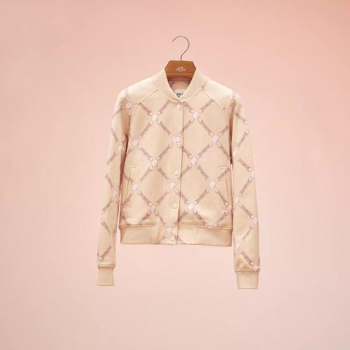  HERMES愛馬仕 22年秋冬 女士 夾克 Blouson Inspiration Bombers imprime ??Grand Tralala?