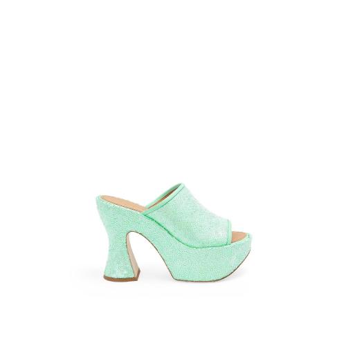  LOEWE羅意威 22年秋冬 女士 高跟涼鞋 Platform mule in sequins L616379X20-4180