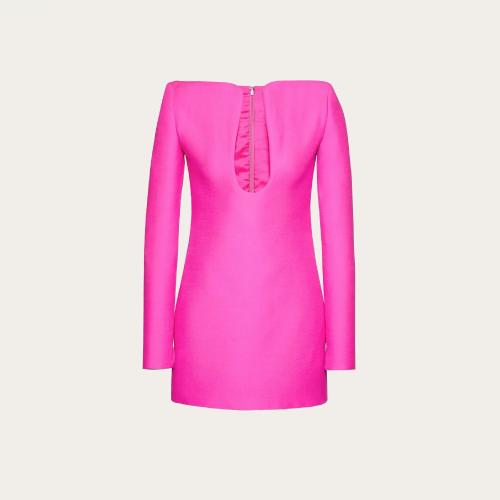  VALENTINO華倫天奴 22年秋冬 女士 連衣裙 ROBE COURTE EN CREPE COUTURE 1B0VA0G61CFUWT