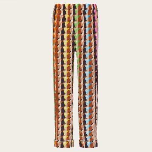  VALENTINO華倫天奴 22年秋冬 男士 休閑褲 PANTALON STYLE PYJAMA EN SOIE A_VEC IMPRIMé 3DR