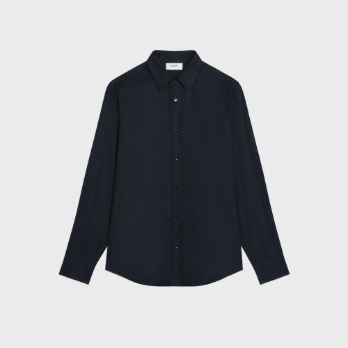  CELINE賽琳思琳 22年秋冬 男士 長(zhǎng)袖襯衫 棉府綢寬松襯衫 2C863091F.38NO