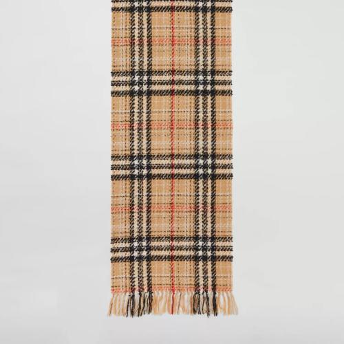  BURBERRY 22年秋冬 女士 格紋羊絨混紡粗花呢圍巾 80593091