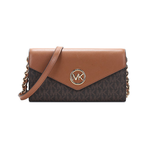 Michael Kors/邁克·科爾斯  MK女包大號CARMEN系列人造革/牛剖層皮革單肩斜挎包信封包手拿包 32S1GNMC9B