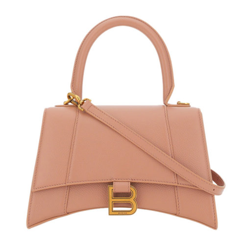 Balenciaga/巴黎世家 女士Hourglass系列粉色閃亮壓花牛皮革小號(hào)手提包單肩包斜挎包女包 593546-1IZHM-2705