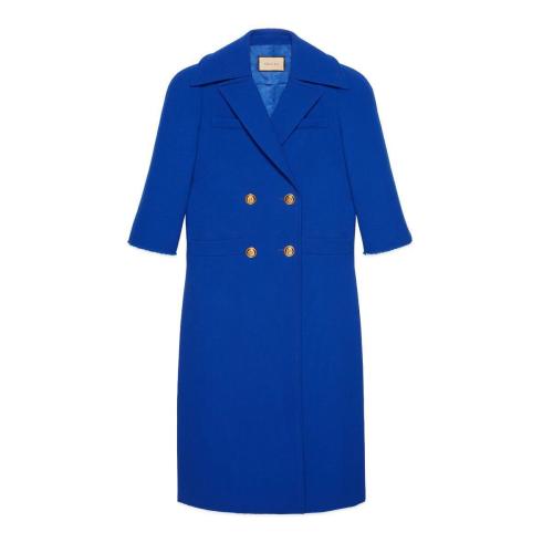  GUCCI古馳 22年秋冬 女士 雙排扣褶裥大衣 669523 ZHW10 4096