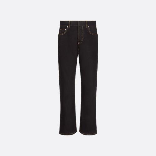  DIOR迪奧 22年秋冬 女士 牛仔褲 Jean cropped droit Dior?8， D03 242P03A3374_X9000