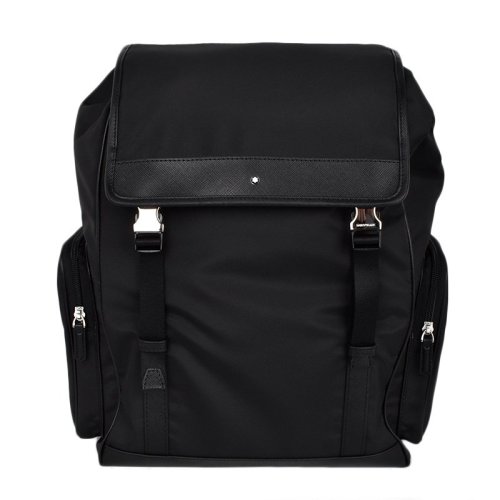 MontBlanc/萬寶龍 男士黑色經(jīng)典雙側(cè)兜背包雙肩包男包 116801