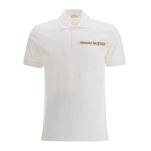 Alexander McQueen/亞歷山大麥昆 男裝 服裝 棉質(zhì)字母logo 印花 男士短POLO衫