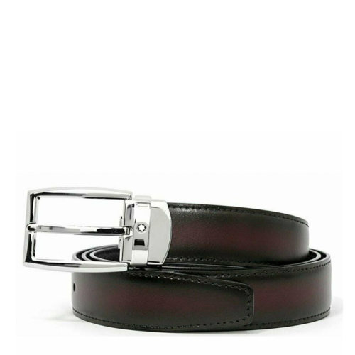 Mont Blanc/萬寶龍男士棕色皮革雙面皮帶腰帶  123901