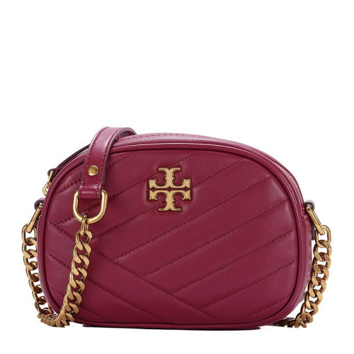 Tory Burch/湯麗柏琦  KIRA系列 女士酒紅色小號羊皮革單肩包斜挎包女包 60227-609