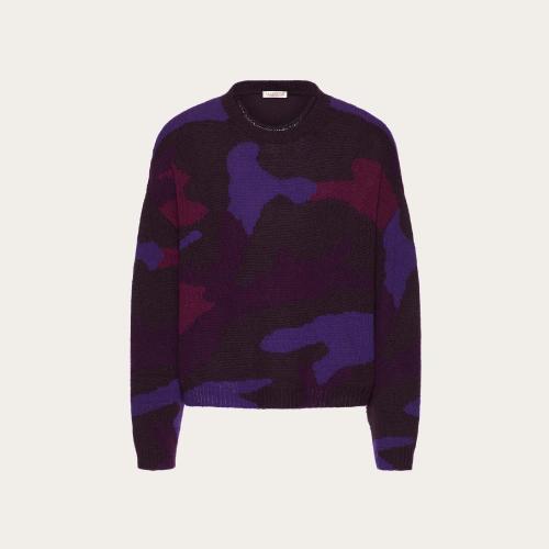  VALENTINO華倫天奴 22年秋冬 男士 針織衫 PULL RAS-DU-COU EN LAINE A_VEC MOTIF CAMOUFLAGE