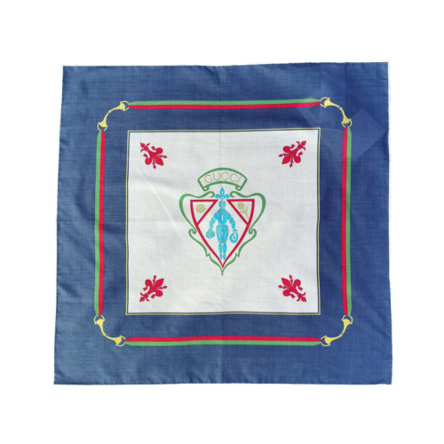 GUCCI/古馳藍(lán)色經(jīng)典LOGO標(biāo)志男女通用絲巾323686 4G101 9068