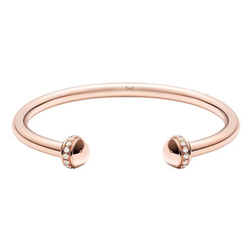 PIAGET/伯爵 經(jīng)典POSSESSION時來運轉(zhuǎn)系列 18K金玫瑰金鑲鉆可轉(zhuǎn)動開口手鐲 G36PZ900