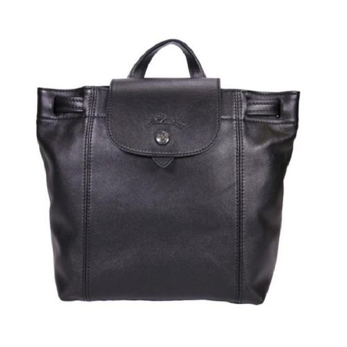 Longchamp/瓏驤 女士黑色皮革雙肩背包 L1306 757 001 PLSX