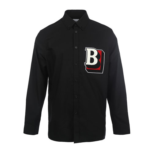 BURBERRY/博柏利22春夏字母圖案領(lǐng)尖扣衣領(lǐng)男士長袖襯衫 8048118
