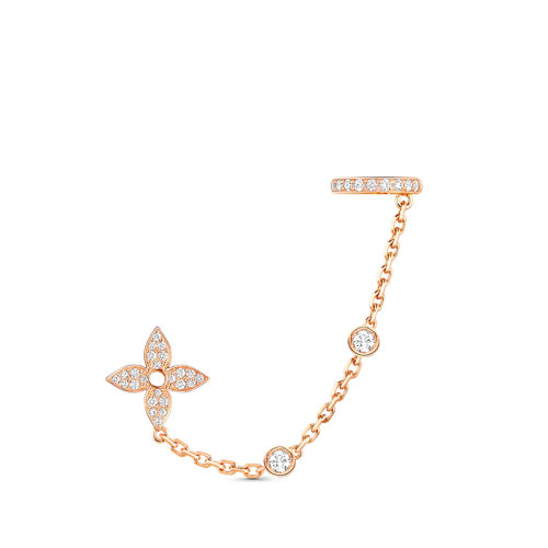 Louis Vuitton/路易威登 IDYLLE BLOSSOM系列 經(jīng)典款單只18k金玫瑰金37顆鉆石花卉形狀耳環(huán)Q96836