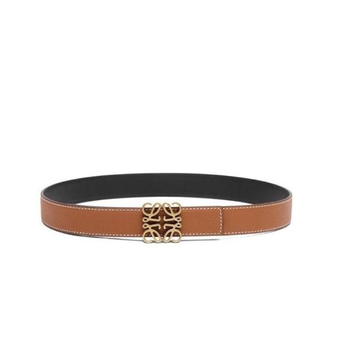 LOEWE/羅意威  時尚百搭復古做舊logo扣粒面腰帶528120072935【主推】3.2cm 皮帶男