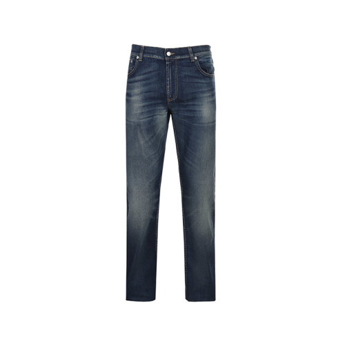 Alexander McQueen/亞歷山大麥昆【22春夏新款】男士棉質(zhì)Graffiti修身牛仔褲長褲 682084 QSY15