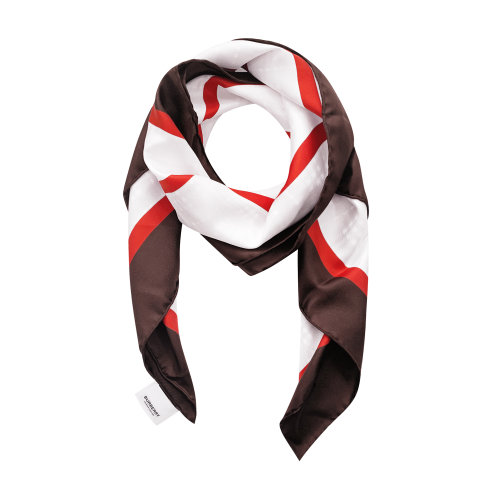 桑蠶絲赤褐色女士絲巾 BURBERRY/博柏利 巴寶莉 圍巾