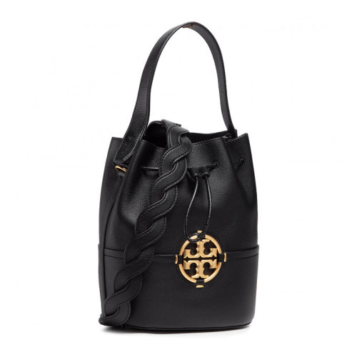 Tory Burch/湯麗柏琦 Miller系列女士黑色logo粒面皮革單肩包手提包女包 79323-001
