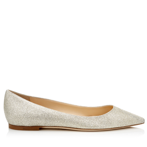 Jimmy Choo/周仰杰  女士經(jīng)典款金色細(xì)閃平底鞋平跟鞋 ROMYFLATDGZ