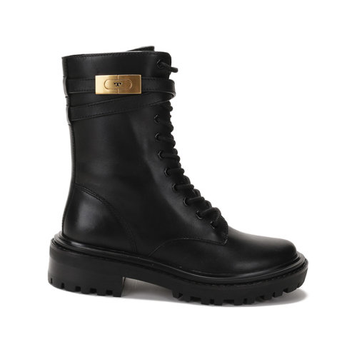 Tory Burch/湯麗柏琦 女士牛皮革T字搭扣系帶馬丁靴 85582