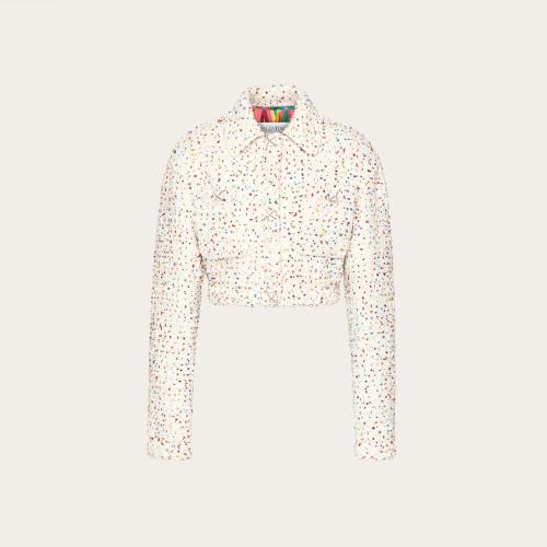  VALENTINO華倫天奴 22年秋冬 女士 夾克 VESTE EN TWEED a POIS XB3CE2P56VPAM0