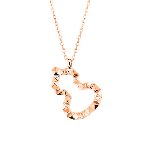 QEELIN/麒麟珠寶 22新款Wulu 18系列 18K金玫瑰金鏤空葫蘆形狀吊墜項(xiàng)鏈WU-025-18ONL-RG