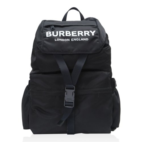 BURBERRY/博柏利  巴寶莉背包 男女通用 時尚百搭 品牌字母LOGO 翻蓋 黑色尼龍雙肩包 80212731  HKY0640