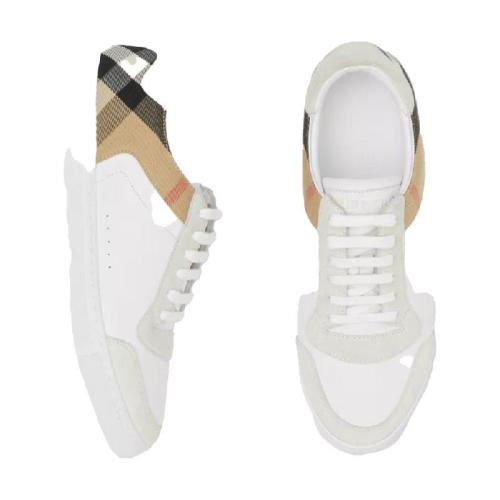  BURBERRY 22年秋冬 男士 House 格紋、麂皮拼皮革運動鞋 80241251 預(yù)定商品1-3周發(fā)貨