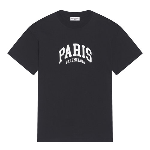 Balenciaga/巴黎世家 22年早春新款 CITES城市系列 女士黑色純棉短袖T恤612965TLVL71070