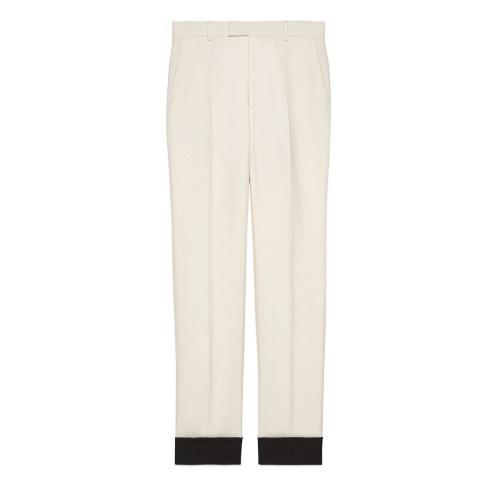  GUCCI古馳 22年秋冬 男士 羊毛馬海毛長(zhǎng)褲 719376 Z6724 9198