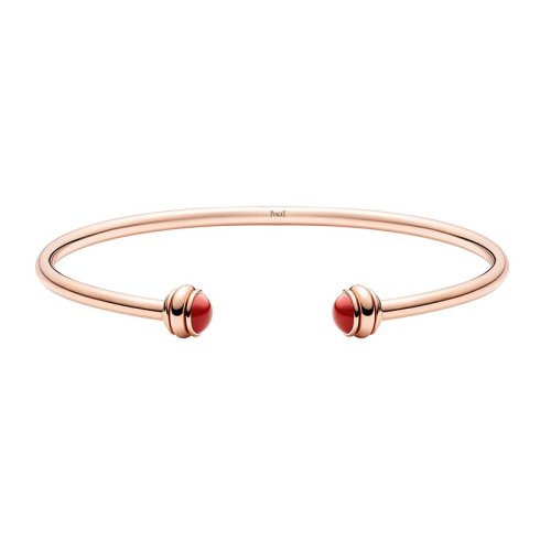 PIAGET/伯爵 經(jīng)典款POSSESSION時(shí)來(lái)運(yùn)轉(zhuǎn)系列 18K金玫瑰金紅玉髓開(kāi)口手鐲 G36PC500