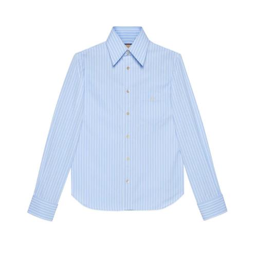  GUCCI古馳 22年秋冬 男士 條紋棉質襯衫 680788 ZAICD 4337 預定商品2-6周發(fā)貨