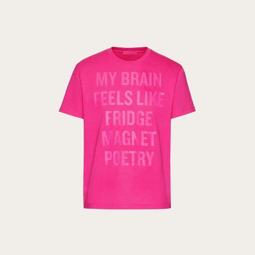  VALENTINO華倫天奴 22年秋冬 女士 短袖T恤 T-SHIRT EN COTON a IMPRIMé ??MY BRAIN FEELS