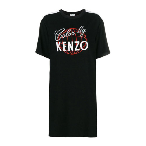 Kenzo/高田賢三 女士 服裝  黑色棉質(zhì)字母LOGO連衣裙 女士連衣裙 Kenzo 女士黑色連衣裙 F862RO0805AC-99